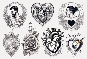 man getting a tattoo on heart tattoo idea