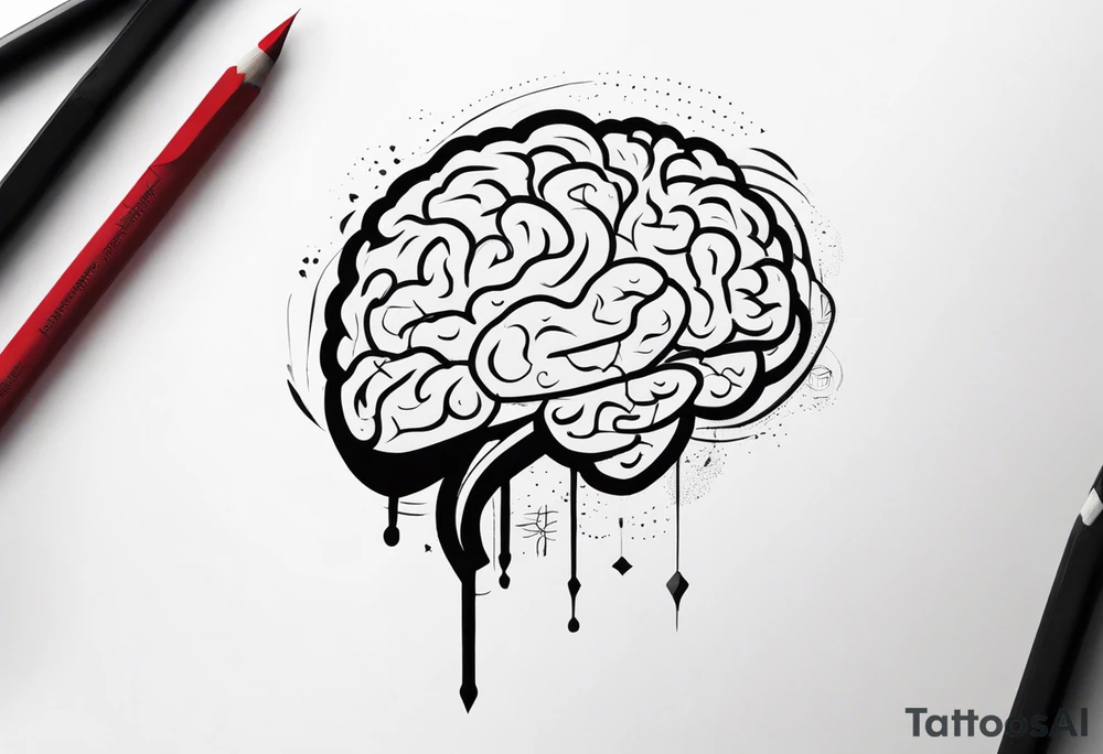 Brain, heart, love, abstract, symbolism tattoo idea