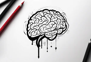Brain, heart, love, abstract, symbolism tattoo idea