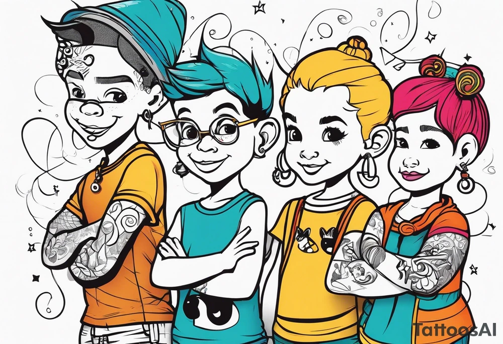 5 SMALL CHILDREN, OF DIFFERENT RACES, 8 EARS OLD tattoo idea