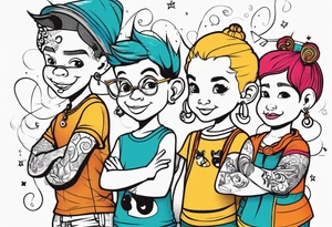 5 SMALL CHILDREN, OF DIFFERENT RACES, 8 EARS OLD tattoo idea