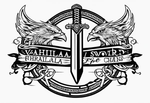 Valhalla sword  fire chains family tattoo idea