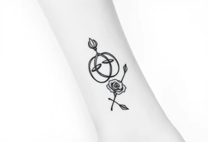 Can you make me a design for a tattoo with Lilith  symbol  a loose knot and a rose tattoo idea