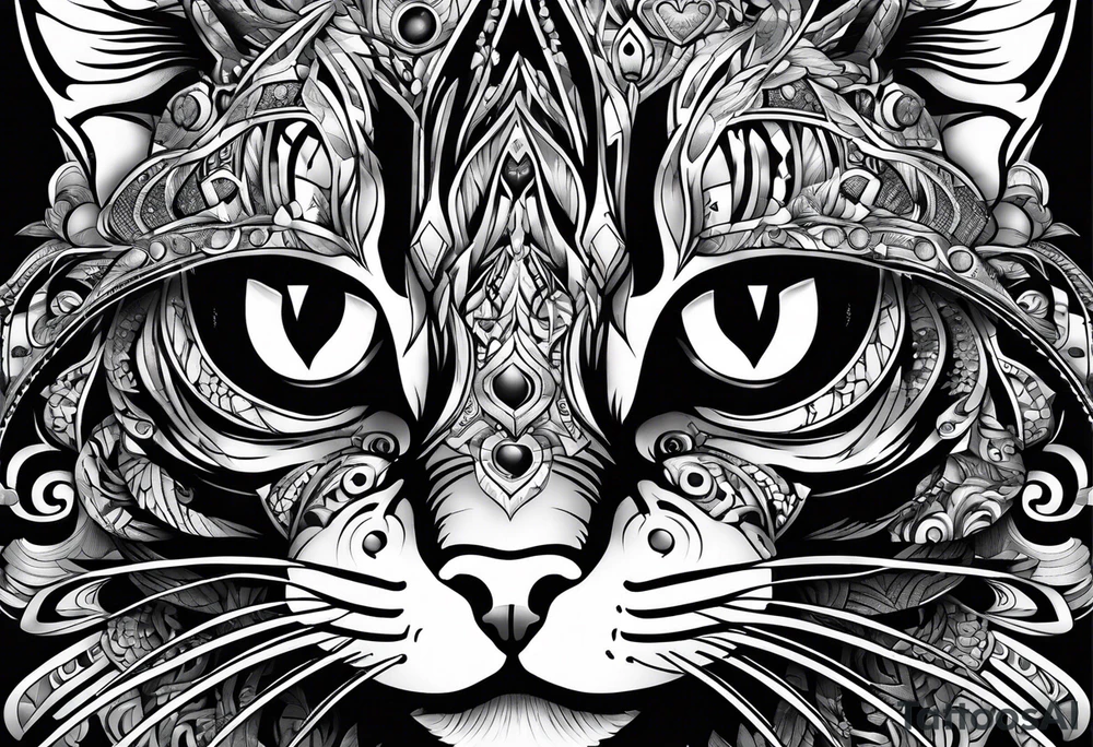 Cat with 8 eyes tattoo idea