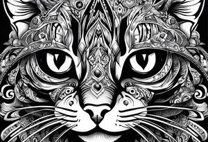 Cat with 8 eyes tattoo idea
