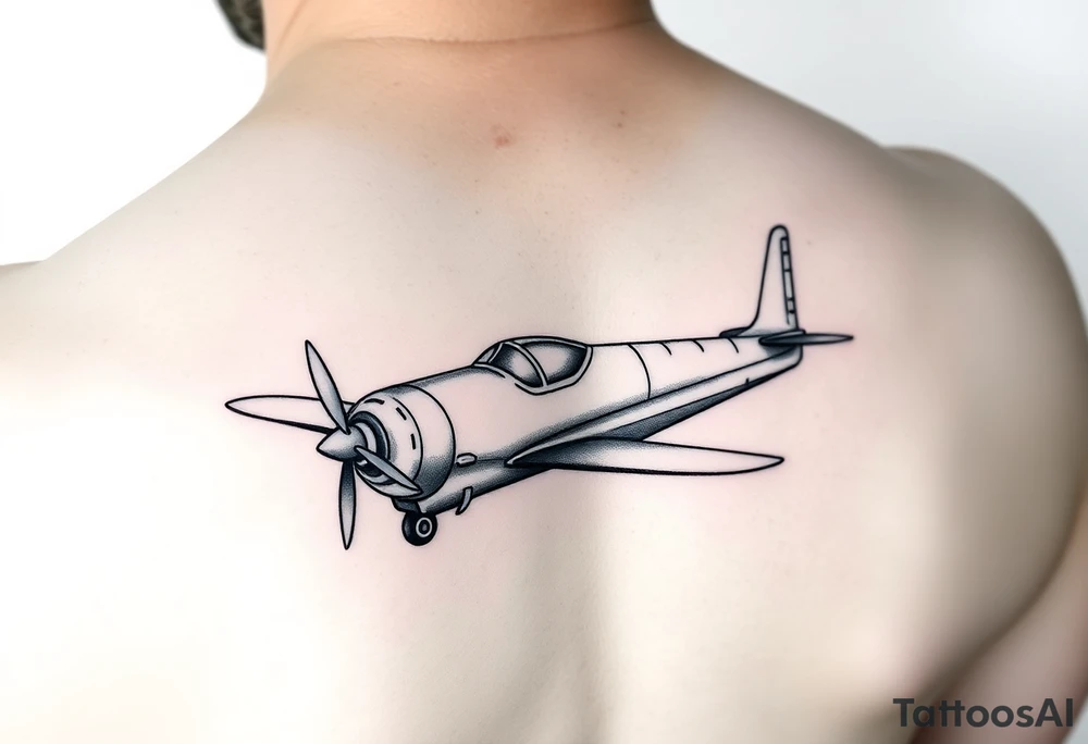 Little plane with moustache tattoo idea