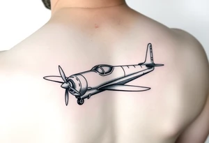 Little plane with moustache tattoo idea