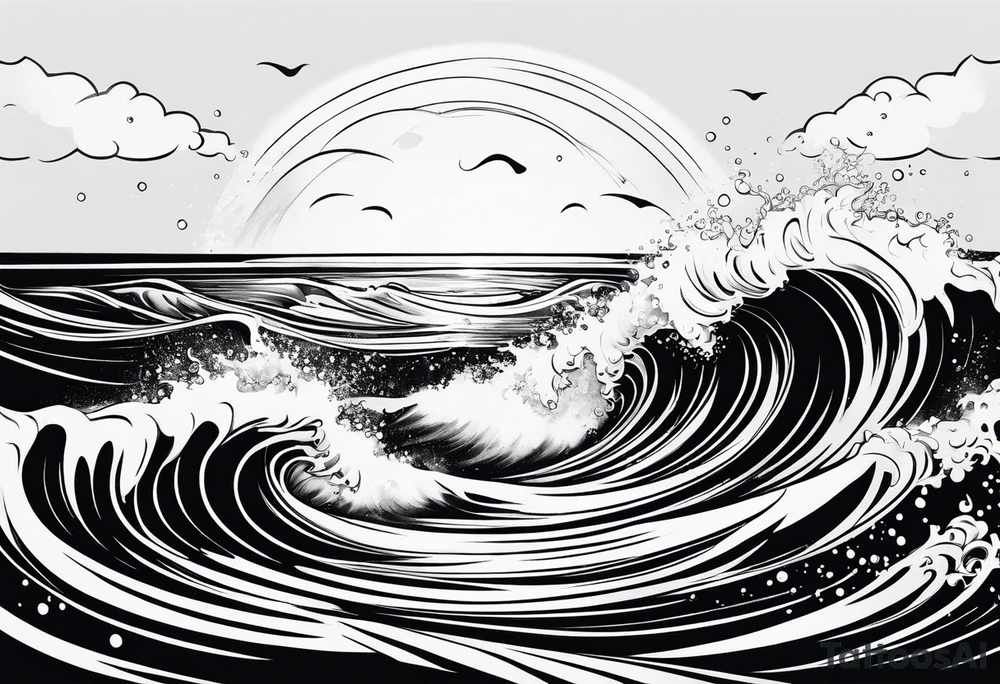 water drop falling into ocean tattoo idea