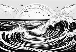 water drop falling into ocean tattoo idea
