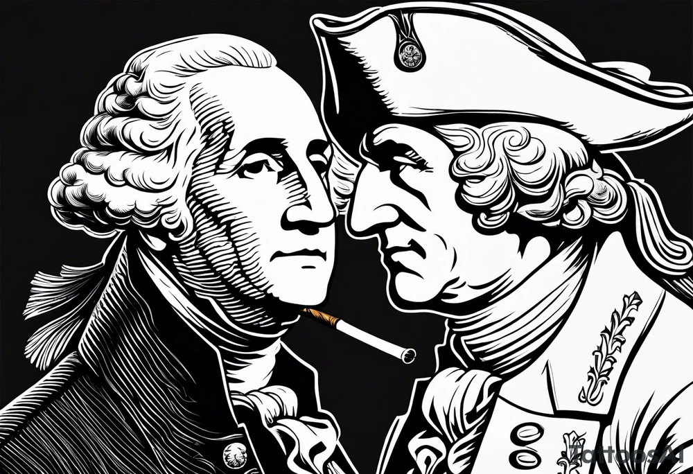 george washington smoking cigarette tattoo idea