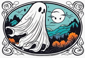 lovely ghost tattoo idea