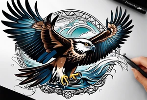 osprey catching fish tattoo idea