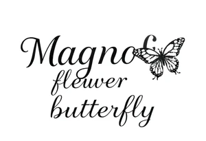 Magnolia flower, butterfly tattoo idea