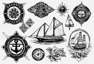 luxury yacht tattoo idea