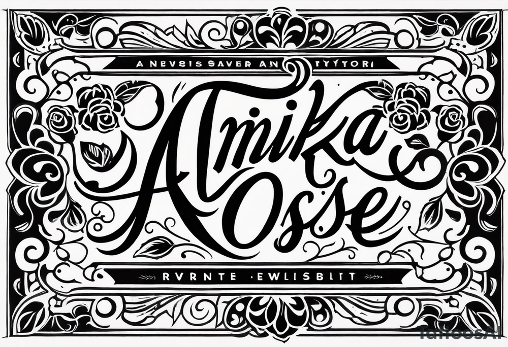 Anika Rose in vintage lettering tattoo idea