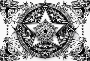 star with border around star tattoo idea