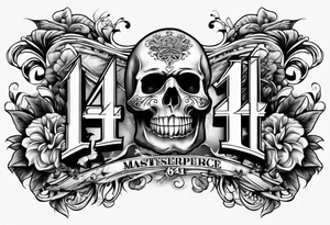Number 14 in a gangster font tattoo idea