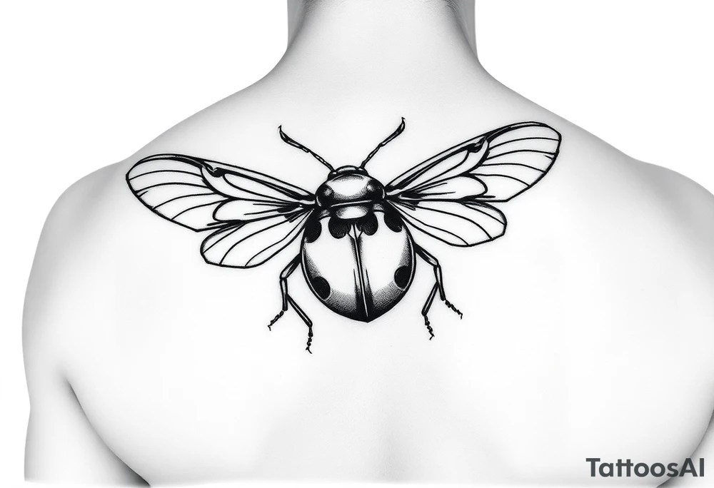 Ladybug flying tattoo idea