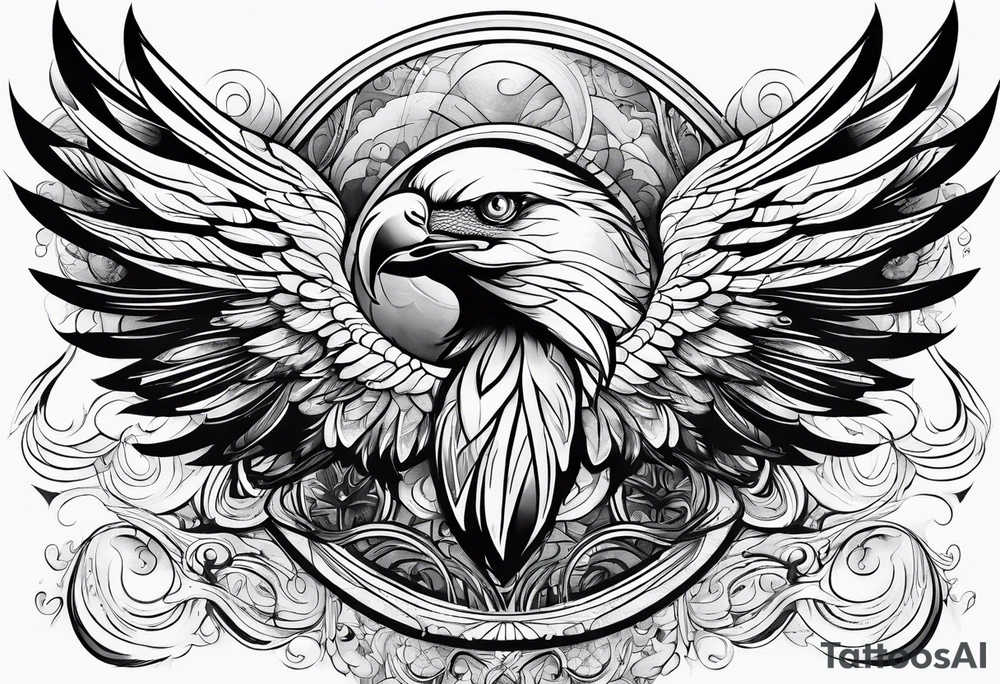 water, clouds, wings tattoo idea
