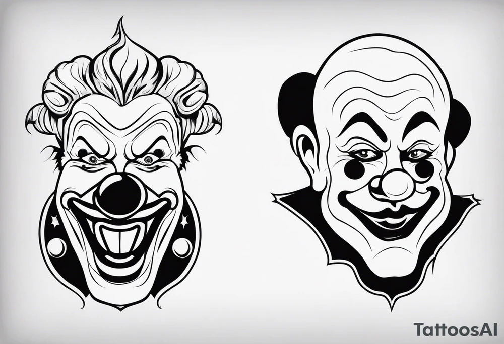 Happy Clown Sad Clown Scary Clown tattoo idea