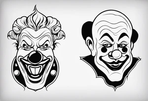 Happy Clown Sad Clown Scary Clown tattoo idea