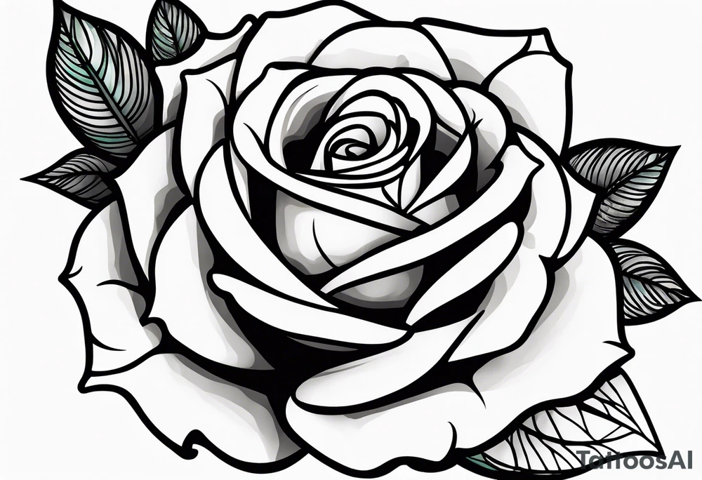 Romantic rose tattoo idea