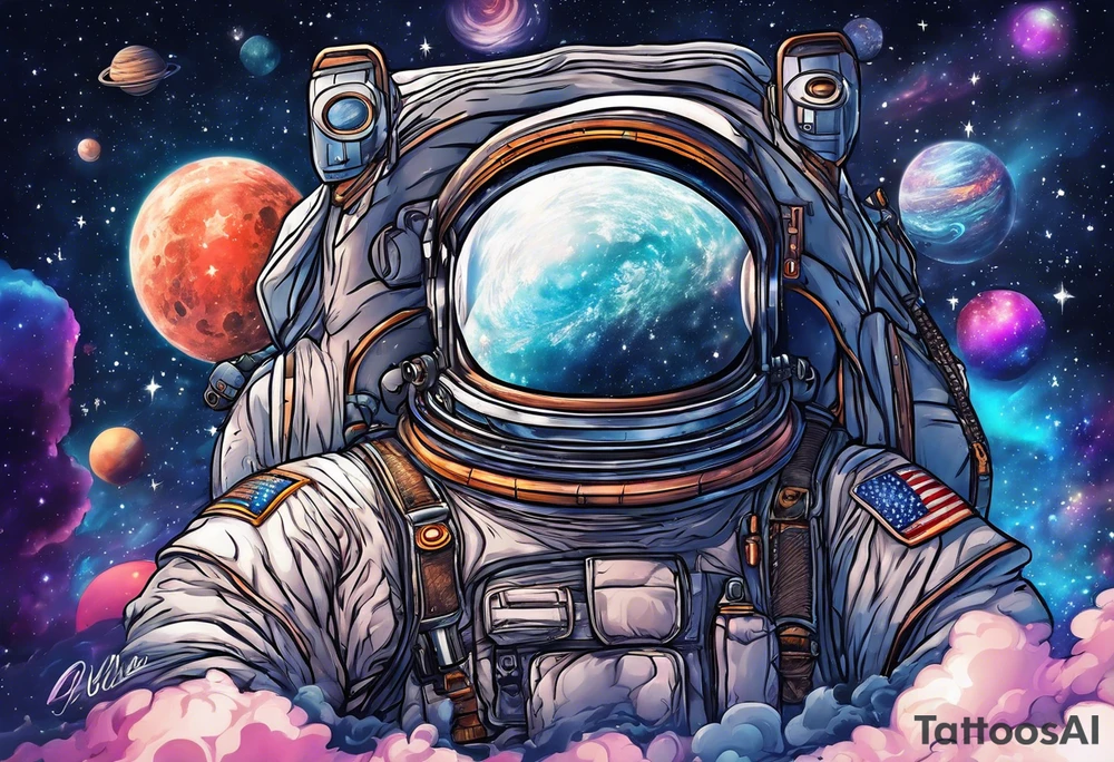 The name Drew space theme tattoo idea