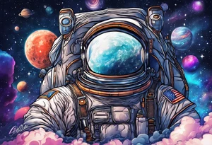 The name Drew space theme tattoo idea