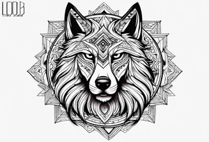 LOBO EN TRIBAL AULLANDO A LA LUNA tattoo idea
