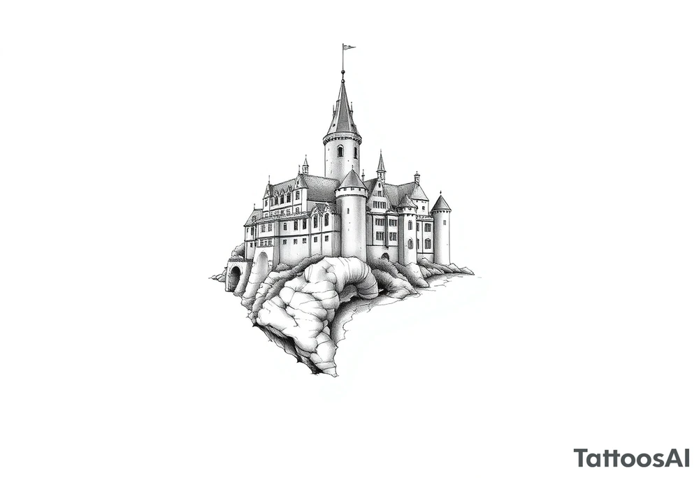 Germanic castle tattoo idea