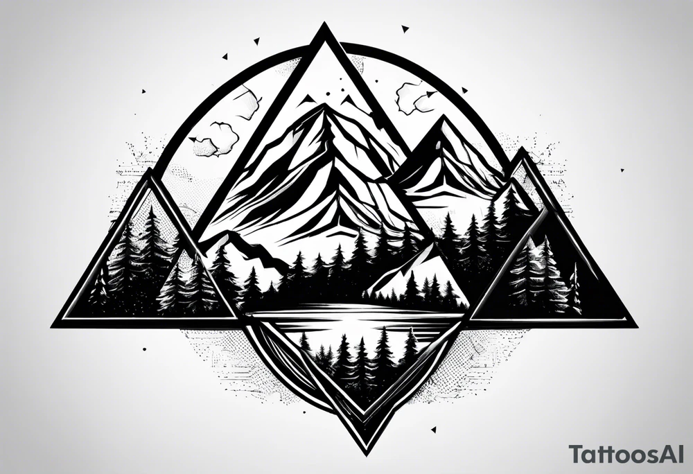 Mountains in a triangle tattoo idea
