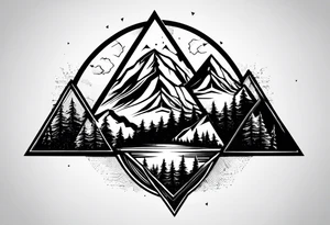 Mountains in a triangle tattoo idea