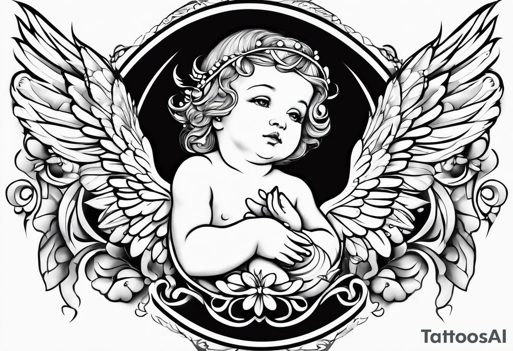 baby angel tattoo idea