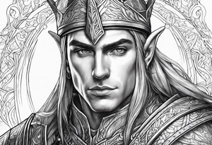 human-elf, male, paladin tattoo idea