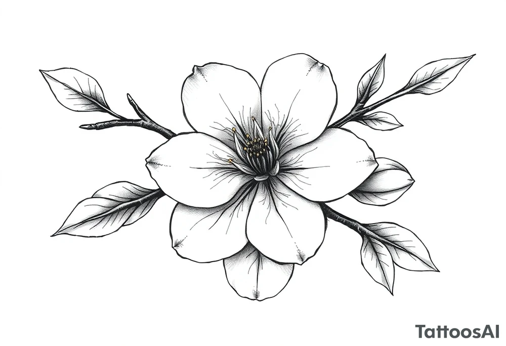 Cherry blossom with round petals tattoo idea
