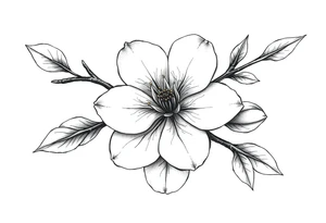 Cherry blossom with round petals tattoo idea
