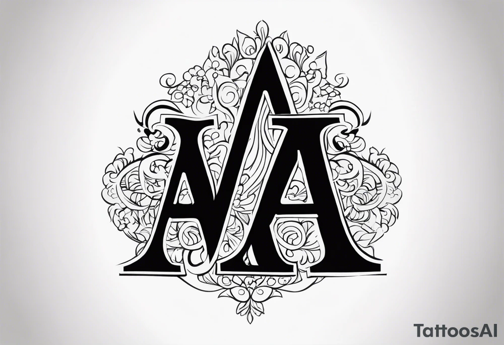 the letters A and R together tattoo idea