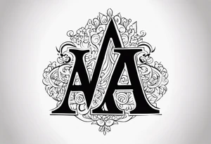 the letters A and R together tattoo idea