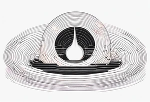electric wave diffraction in a hole tattoo idea