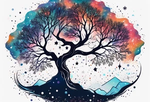 Constellation, tree , snowflake tattoo idea