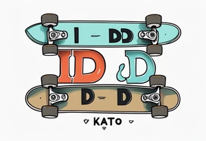 Something with a skateboard and the letters I and D tattoo idea