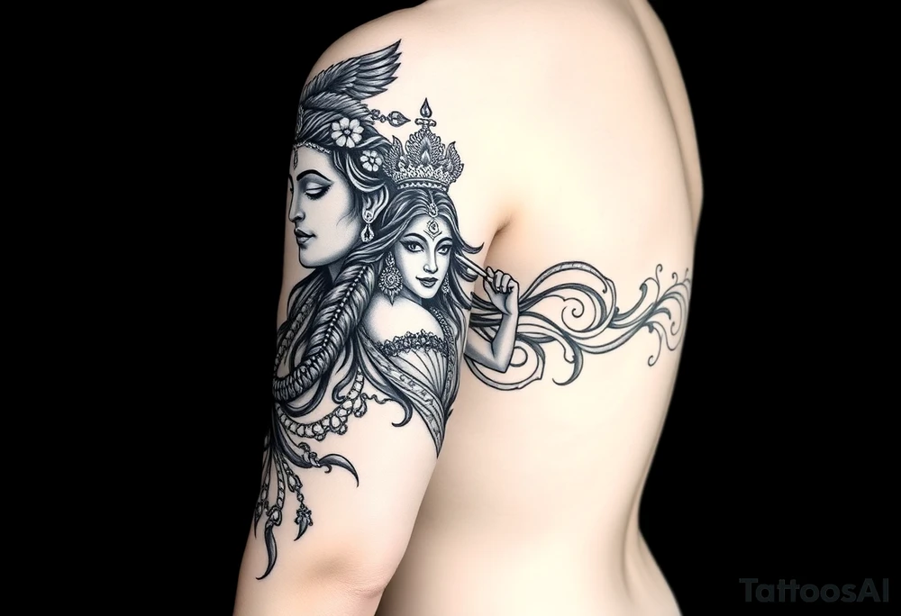 Lord Shiva, Godess Kali, Godess Lilith Together tattoo idea