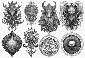 Lovecraftian creature. Protecting heart. Long tattoo for sleeve. Vertical. tattoo idea