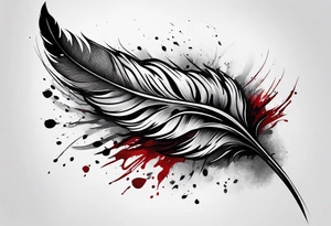Bloody feather tattoo idea
