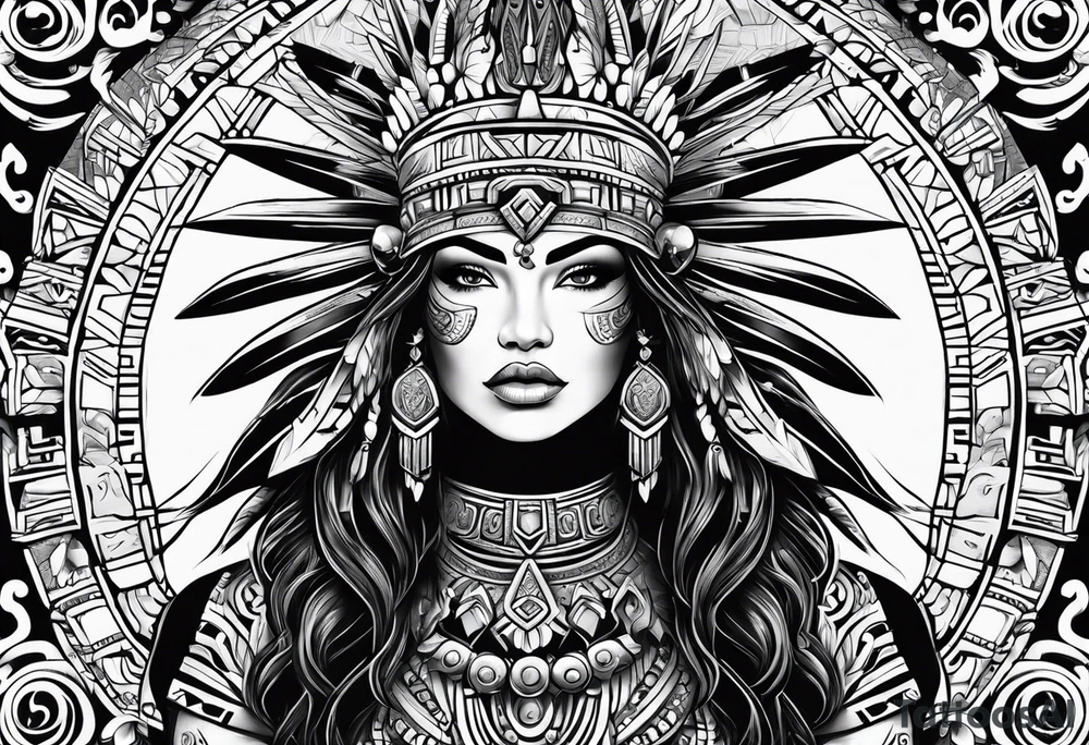 Warrior Aztec princess, tattoo idea