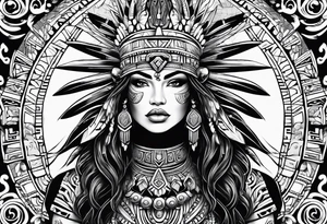 Warrior Aztec princess, tattoo idea