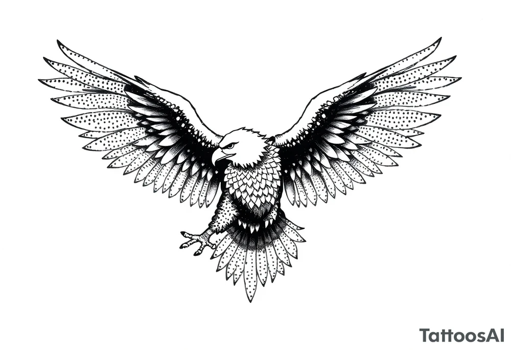 Eagle draw, wings no open tattoo idea