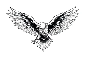Eagle draw, wings no open tattoo idea