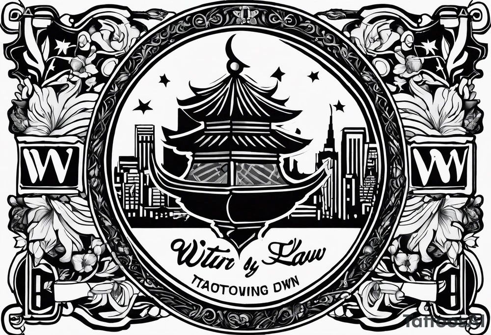 Wu-Tang label but instead of it, saying Wu-Tang  write, down by Law tattoo idea