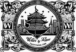 Wu-Tang label but instead of it, saying Wu-Tang  write, down by Law tattoo idea